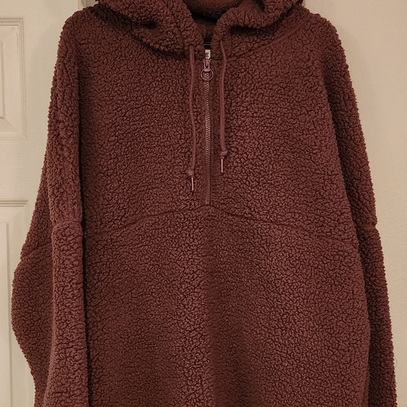 PINK Victoria's Secret Mauve Sherpa Pullover - Picture 1 of 5